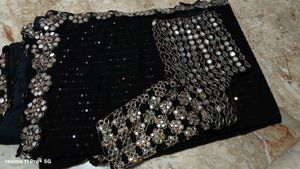 party wear mirror work saree