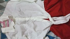 Red Dress With Shirt Like Overcoat