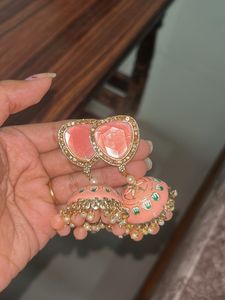 Pretty Pink Jhumka Earrings