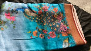 Beautiful Peacock Print Saree