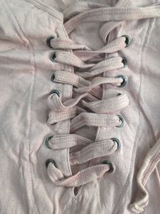 Pink Lace-Up T-Shirt