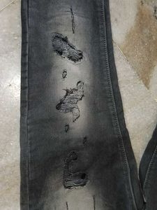 Men's Distressed Black Jeans