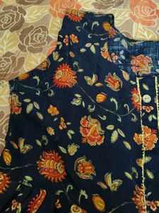 Blue Floral Print Kurta
