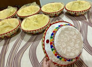 velvet cloth decorative basket with Protective Net