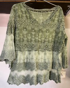 Green Embroidered Top