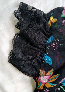Y2K Floral Puff Sleeve Top