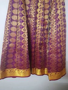 Purple &amp; Gold Silk Brocade Skirt