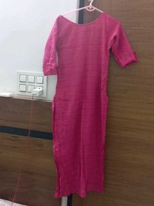 Pink Checkered Kurta
