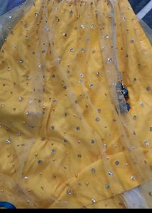 Yellow &amp; Blue Embellished Lehenga Choli