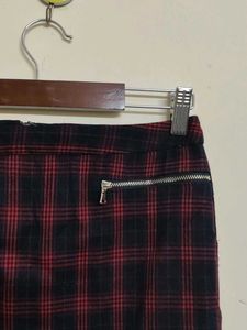 Red Plaid Mini Skirt