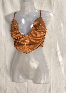 I. Satin Ruched Camisole Top