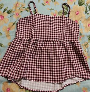 Chic Gingham Peplum Top
