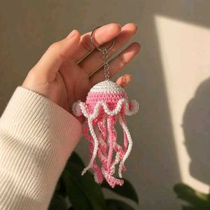 Crochet Jellyfish Keychain Set (Blue &amp; Pink)💖☺️🧸