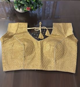 Glamorous Gold Brocade Blouse
