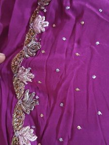 Purple Embellished Ethnic saree