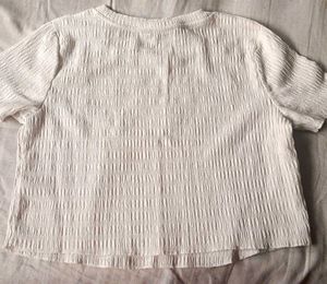 Crinkle Texture Cream Top