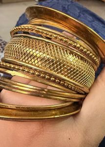 Set of Elegant Gold Bangles