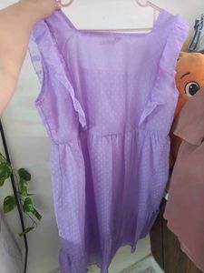 Chic Lavender Ruffle Dress