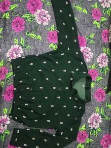 Green Panda Print Top