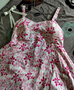 Charming Pink Floral Summer Dress