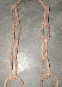 Three Vintage Solid Metal Iron Locking Chain