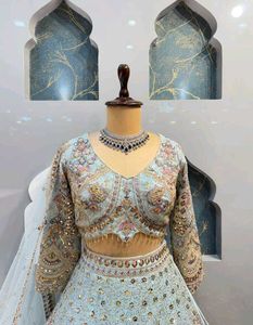 Stunning Blue Embellished Lehenga Choli