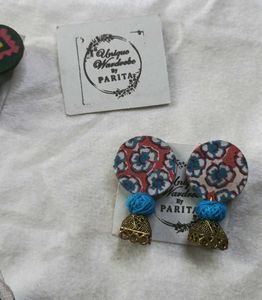 Unique Handmade Fabric Earrings (combo of 3)