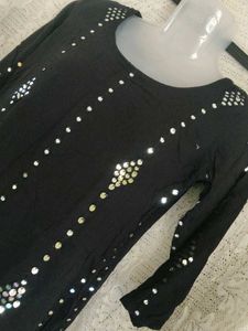 Embellished Black Kurta