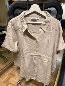 Linen Blend Tunic Top