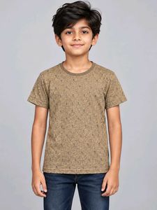 Boys’ Brown Marled Micro-Print T-Shirt