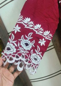 Premium rayon cutwork chikankari suit