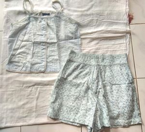 Baby Blue Heavy Hakona Shorts Co-ord Set
