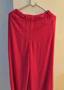 Flowy Red Wide-Leg Pants