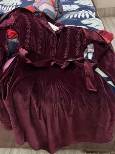 Elegant Velvet coord set with Embroidery