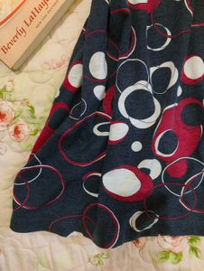 Stylish Navy &amp; Red Circle Print Wrap top