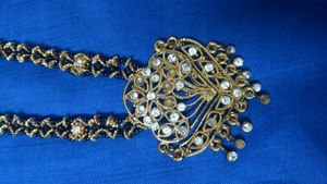 Black and golden long pendant chain