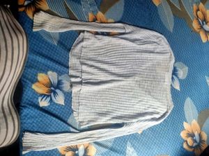 Light Blue Ribbed Cardigan