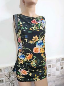 Women's Black Floral Print Sleeveless Top 34"-38"