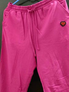 Pink Joggers with Heart Detail
