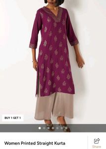 Beautiful Printed Purple Kurta