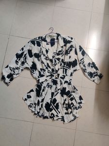 Flared Dress/Top With Shoulder Pads