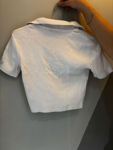 ZARA Cropped Polo Top