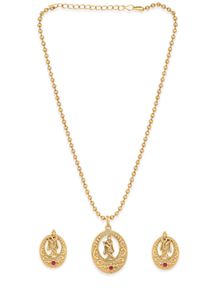 Elegant Gold Toned Pendant Necklace set