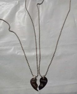 Couple Heart Necklace Set