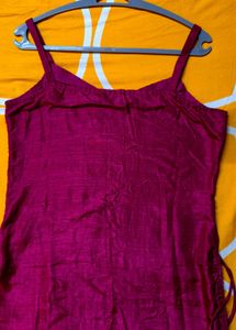 Chic Magenta Spaghetti Strap Kurti