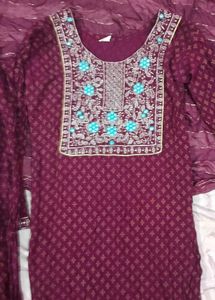 Elegant Maroon Kurta Set with Dupatta