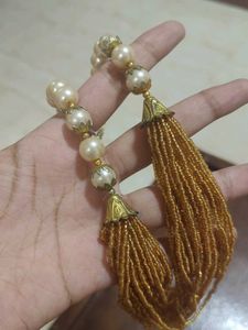 Elegant Pearl &amp; Gold Beaded Necklace