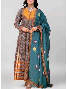 Elegant Printed Kurta Set with Dupatta