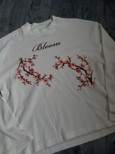 Waffle White "Bloom" Graphic Long Sleeve Top