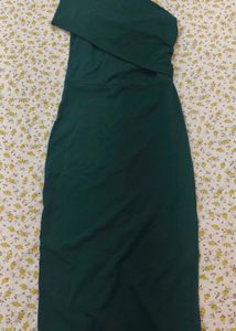 Elegant Emerald One-Shoulder Dress